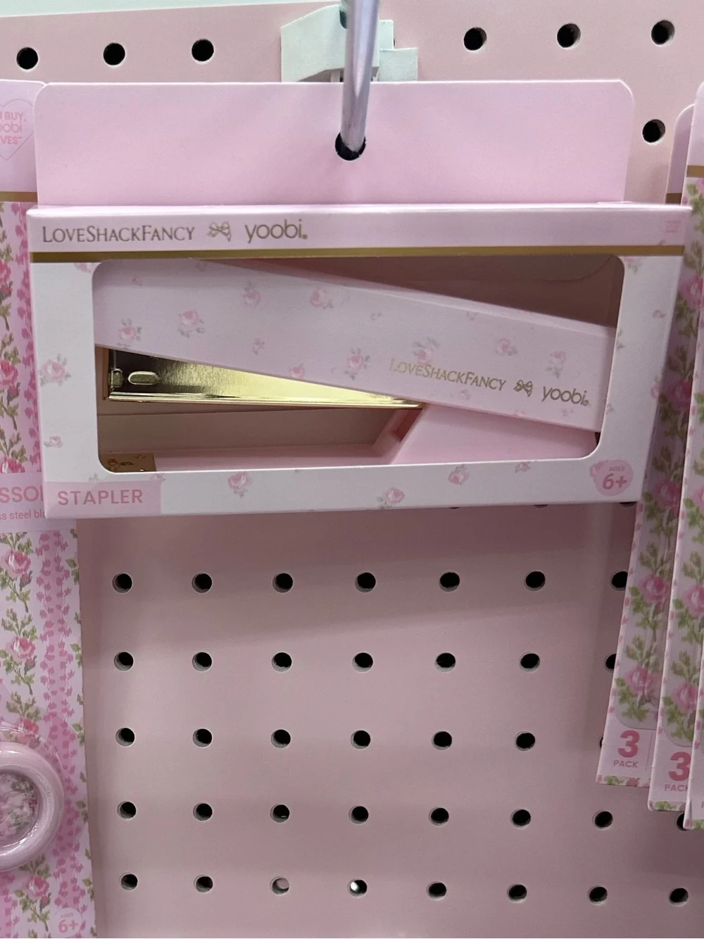 Love Shack Fancy x yoobi Pink Floral Stapler/Scissors/Tape Dispenser- Gift Set